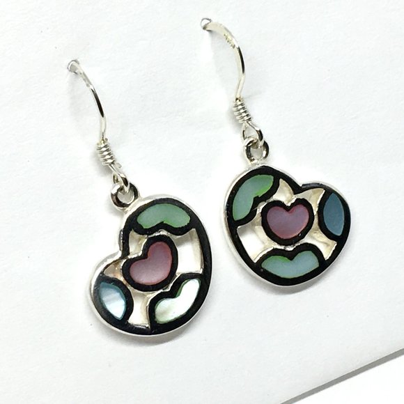 Abstract Love ~ Sterling Silver Dangle Earrings - Picture 2 of 5